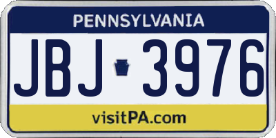 PA license plate JBJ3976