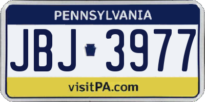 PA license plate JBJ3977