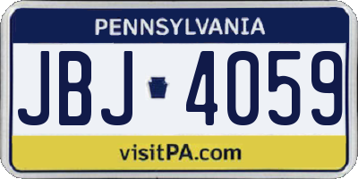 PA license plate JBJ4059