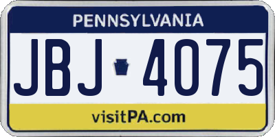 PA license plate JBJ4075