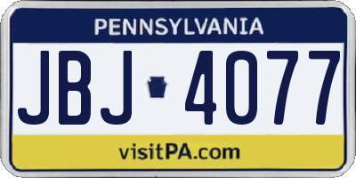 PA license plate JBJ4077