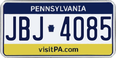 PA license plate JBJ4085