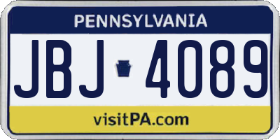 PA license plate JBJ4089