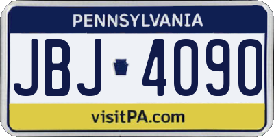PA license plate JBJ4090