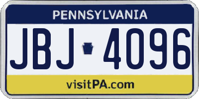PA license plate JBJ4096
