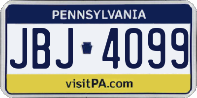 PA license plate JBJ4099