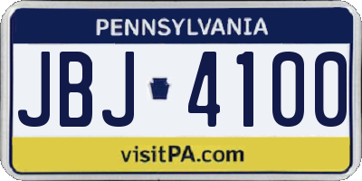 PA license plate JBJ4100