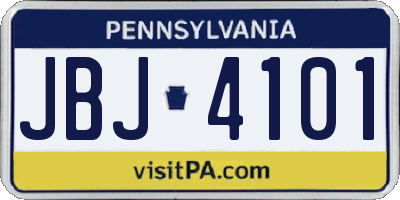 PA license plate JBJ4101