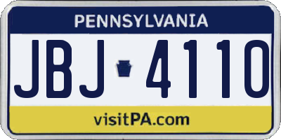 PA license plate JBJ4110