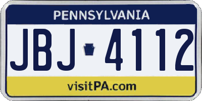PA license plate JBJ4112