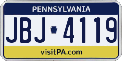 PA license plate JBJ4119