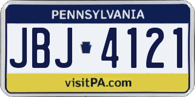 PA license plate JBJ4121