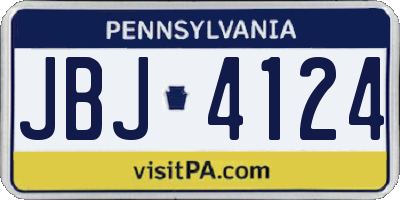 PA license plate JBJ4124