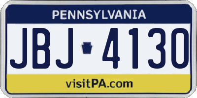PA license plate JBJ4130