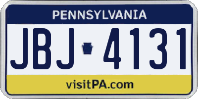 PA license plate JBJ4131