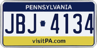 PA license plate JBJ4134