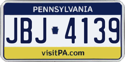 PA license plate JBJ4139