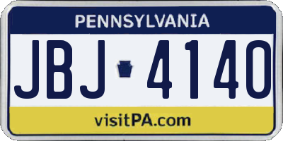 PA license plate JBJ4140