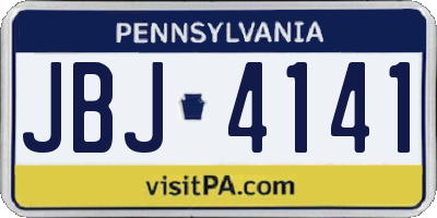 PA license plate JBJ4141