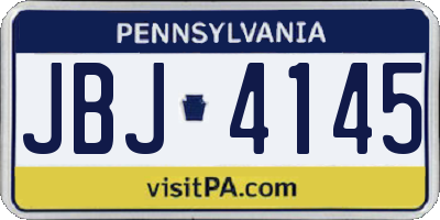 PA license plate JBJ4145