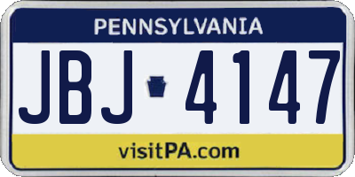 PA license plate JBJ4147