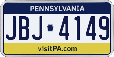 PA license plate JBJ4149