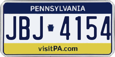 PA license plate JBJ4154