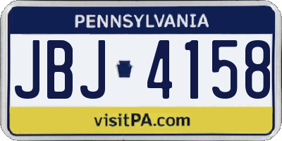PA license plate JBJ4158