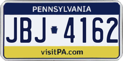 PA license plate JBJ4162