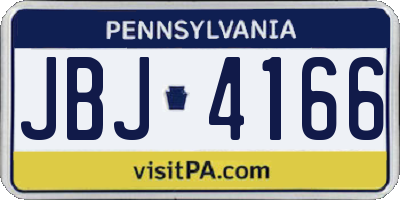 PA license plate JBJ4166