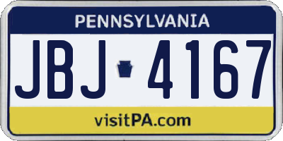 PA license plate JBJ4167