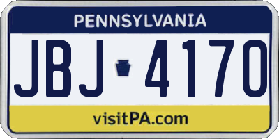 PA license plate JBJ4170