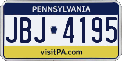 PA license plate JBJ4195