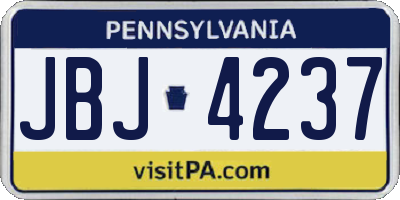 PA license plate JBJ4237