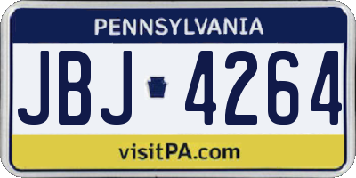 PA license plate JBJ4264