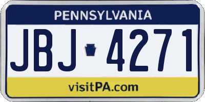 PA license plate JBJ4271