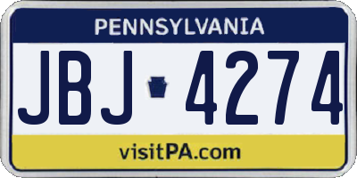 PA license plate JBJ4274