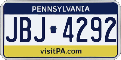 PA license plate JBJ4292
