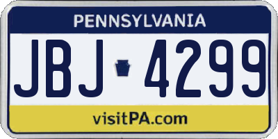 PA license plate JBJ4299