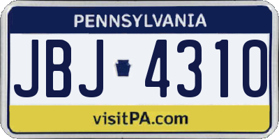 PA license plate JBJ4310