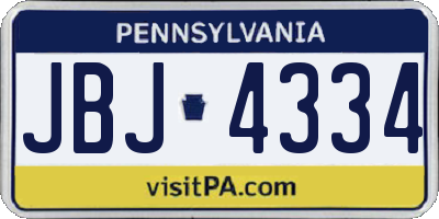 PA license plate JBJ4334