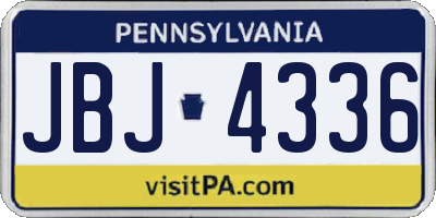 PA license plate JBJ4336