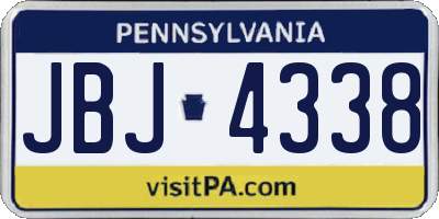 PA license plate JBJ4338