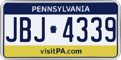 PA license plate JBJ4339