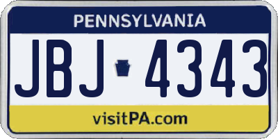PA license plate JBJ4343