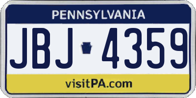 PA license plate JBJ4359