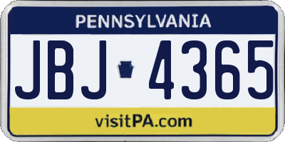 PA license plate JBJ4365