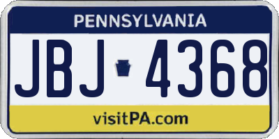 PA license plate JBJ4368
