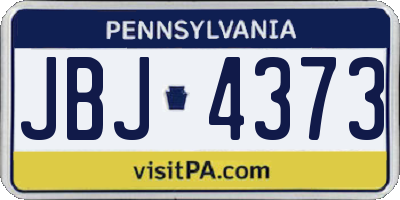 PA license plate JBJ4373