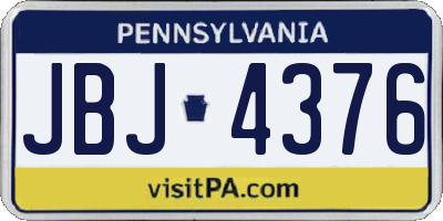 PA license plate JBJ4376